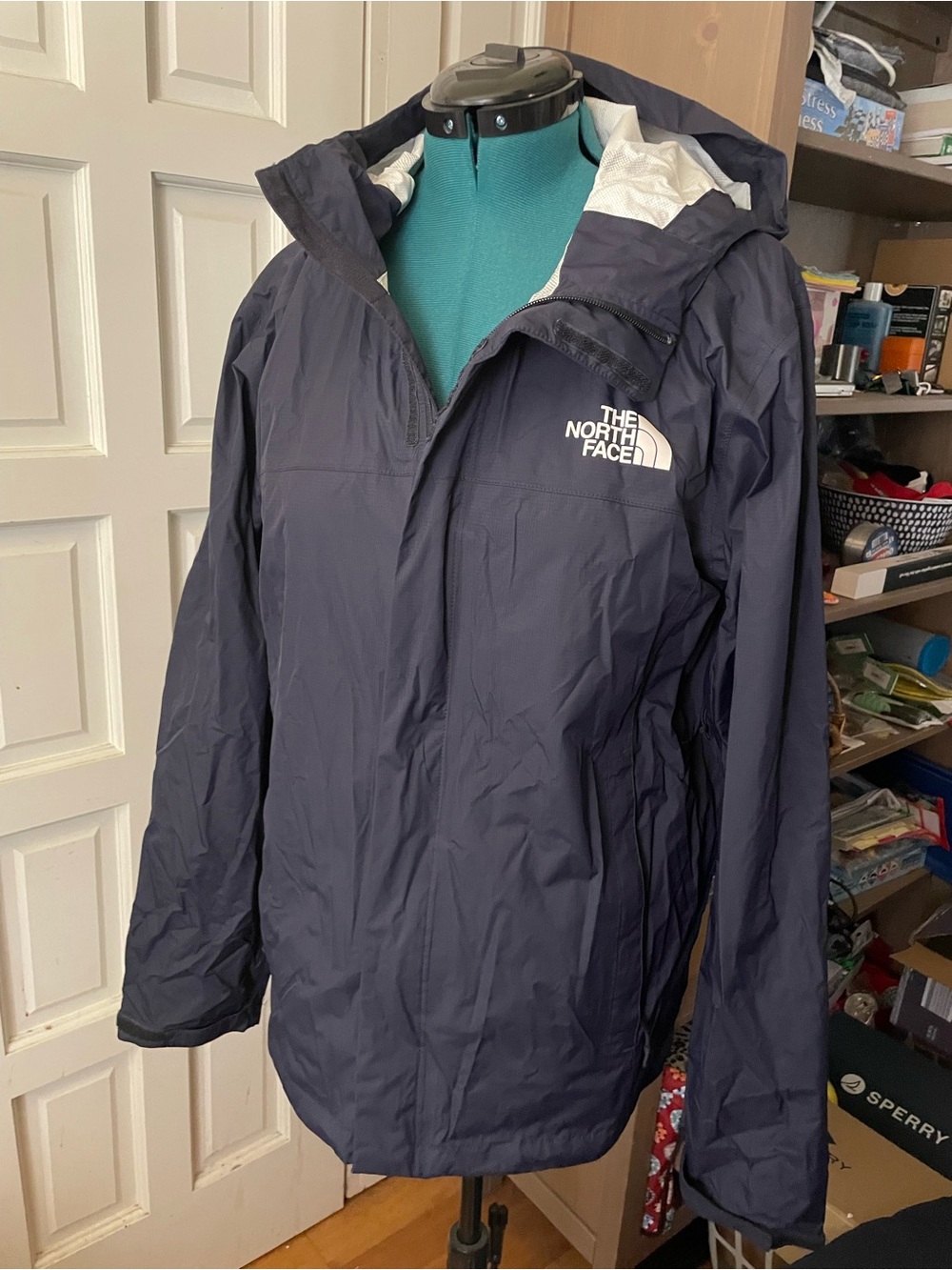 The North Face Women's Navy Hooded Rain Shell Jacket